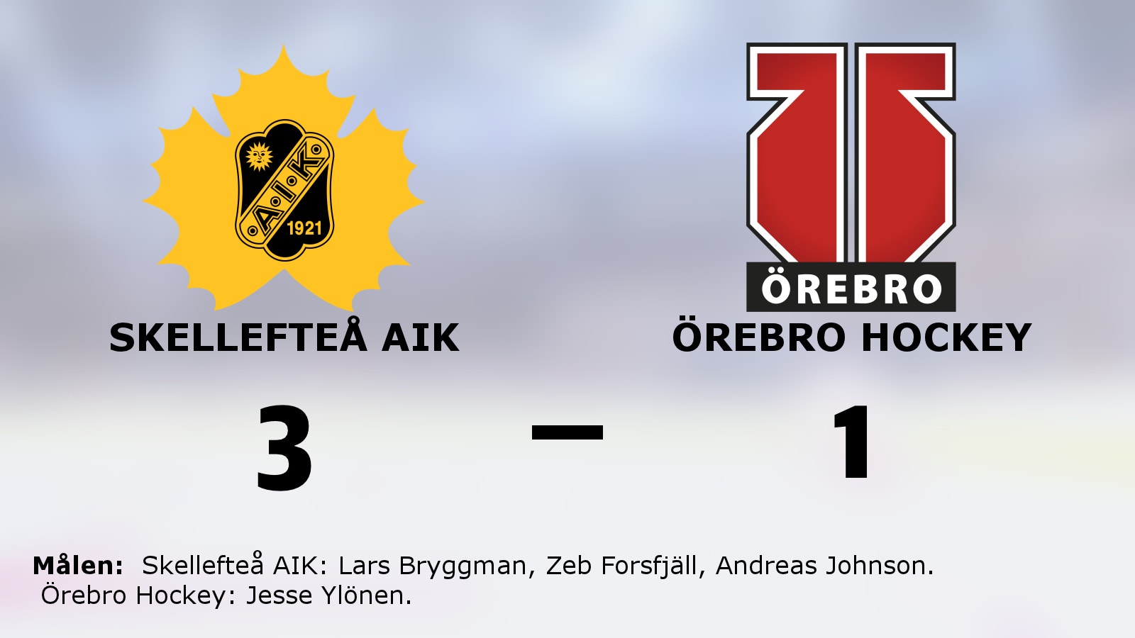 Fyra raka segrar för Skellefteå AIK – efter 3–1 mot Örebro Hockey