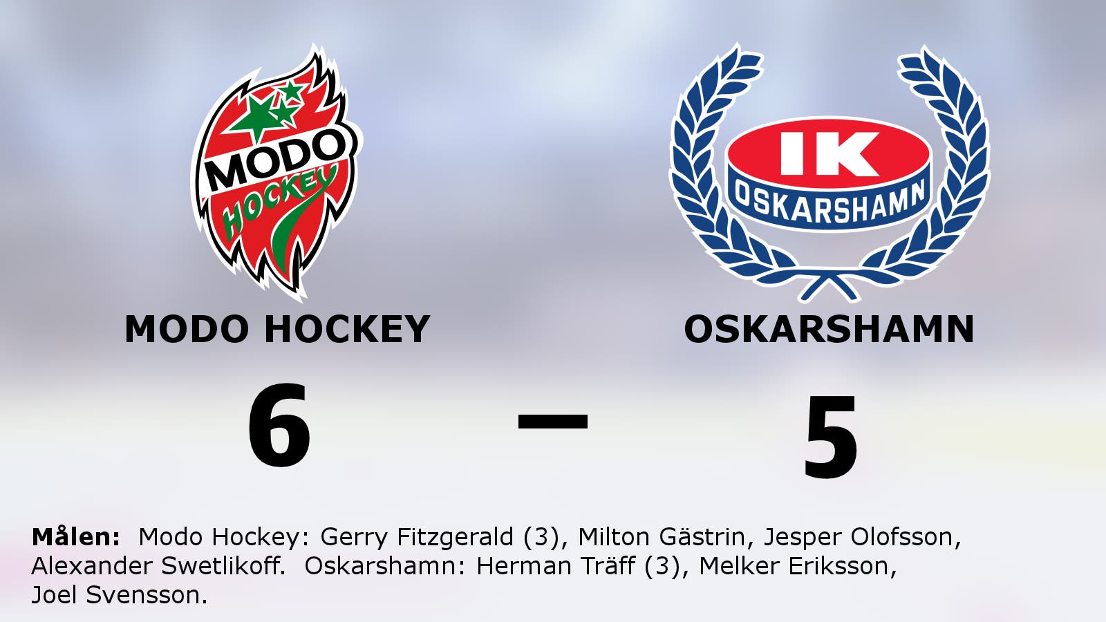 Seger för Modo Hockey – efter Gerry Fitzgeralds hattrick