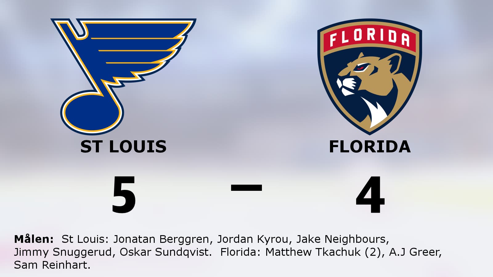 Seger för St Louis – steg åt rätt håll mot Florida
