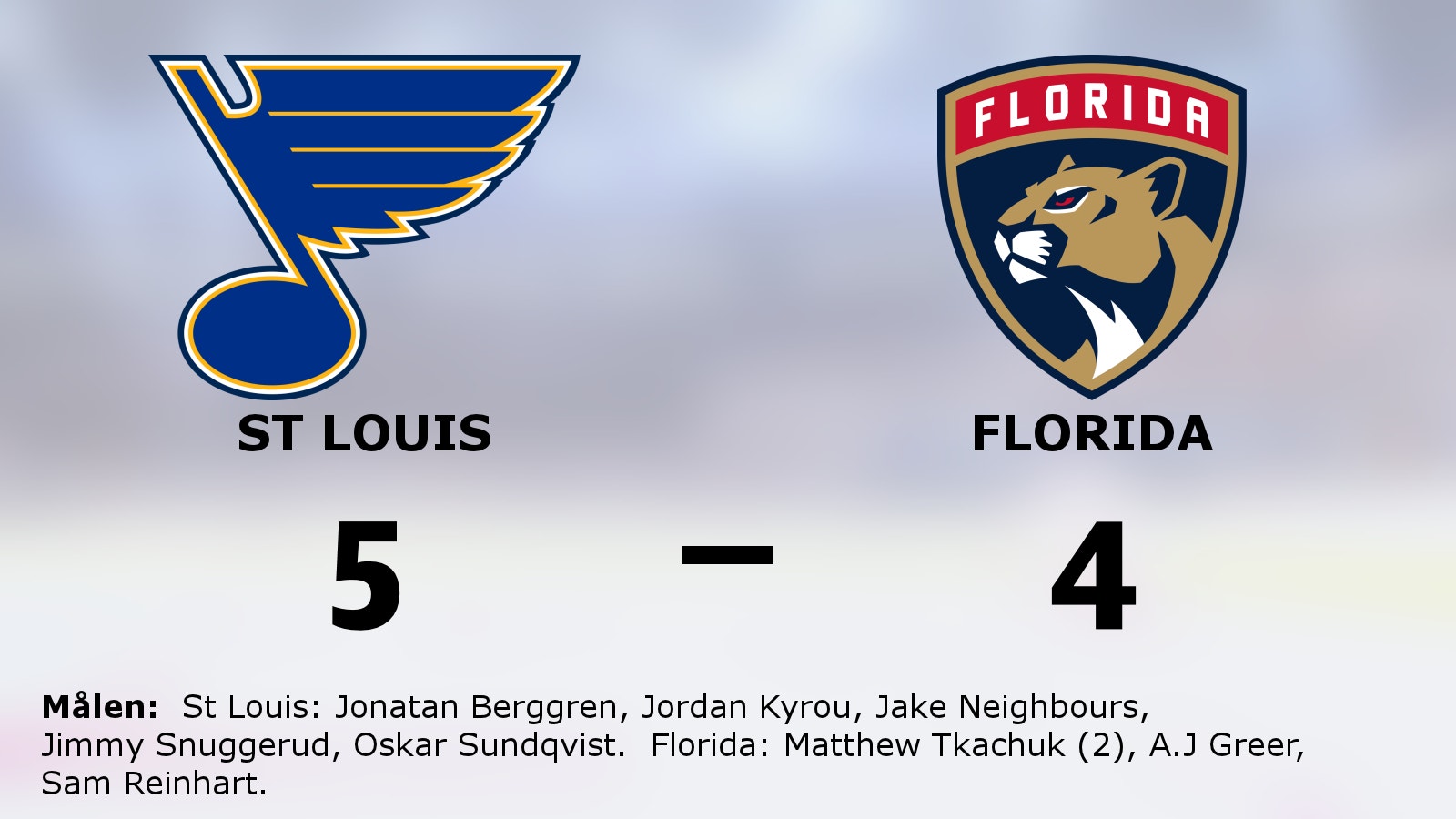 Seger för St Louis – steg åt rätt håll mot Florida