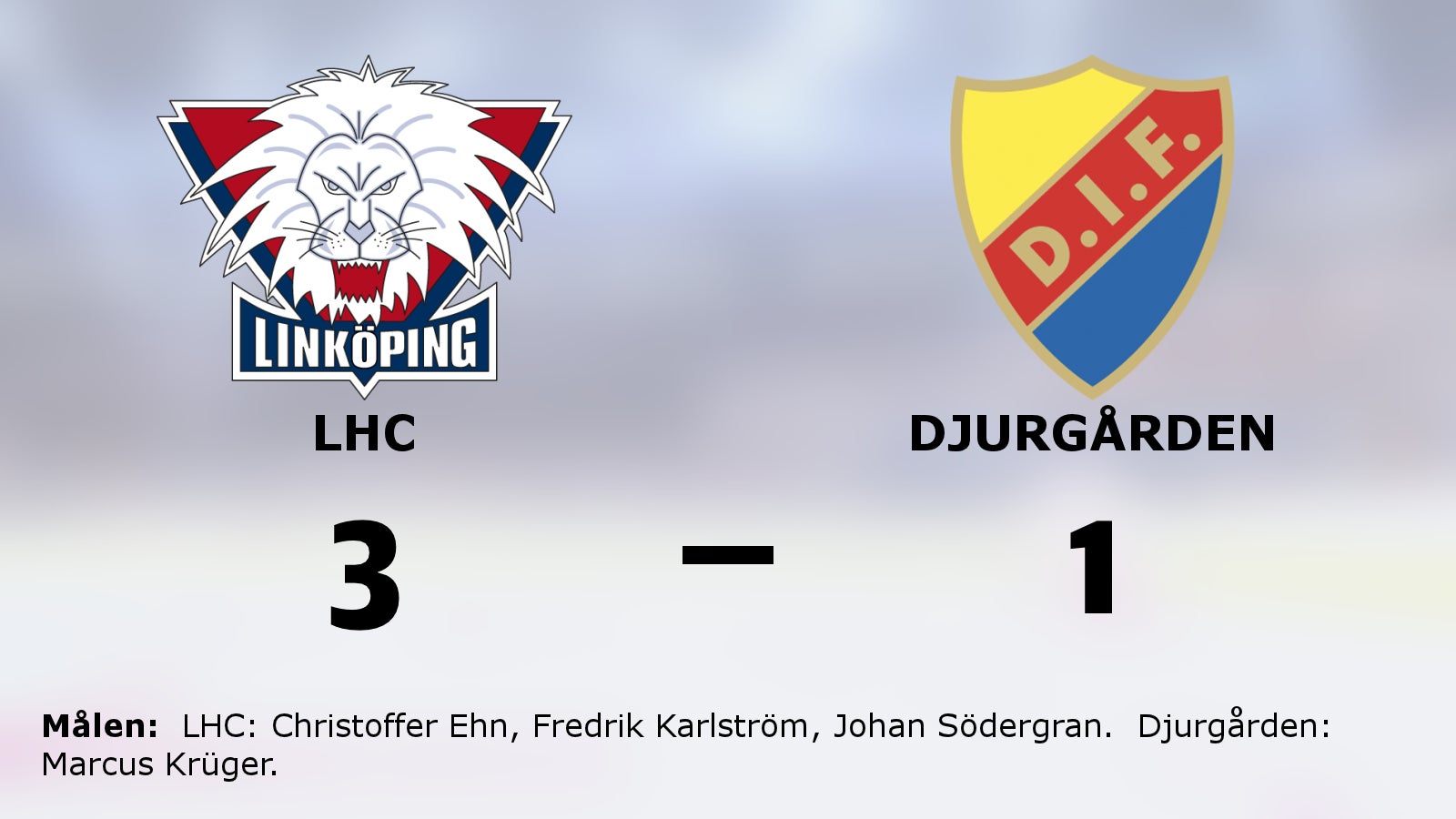 LHC vann mot Djurgården i SHL