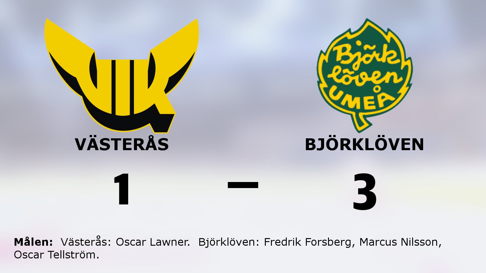 Björklövens segerrad mot Västerås intakt