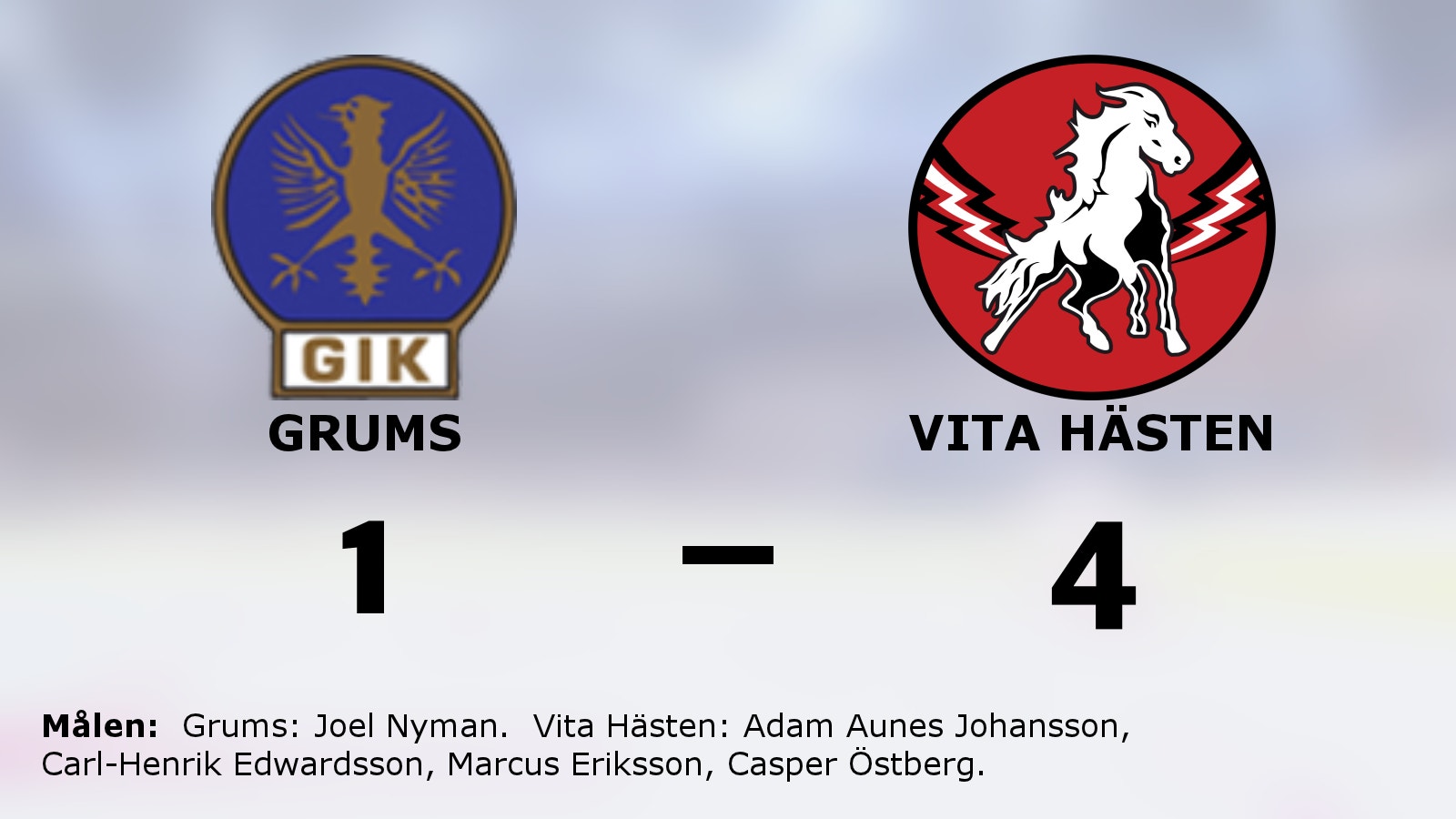Seger för Vita Hästen mot Grums på bortaplan