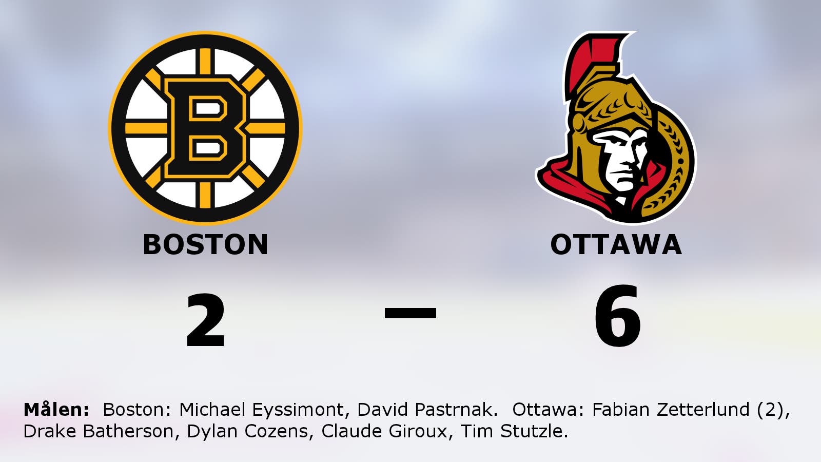 Bortasegern mot Boston förlänger sviten för Ottawa