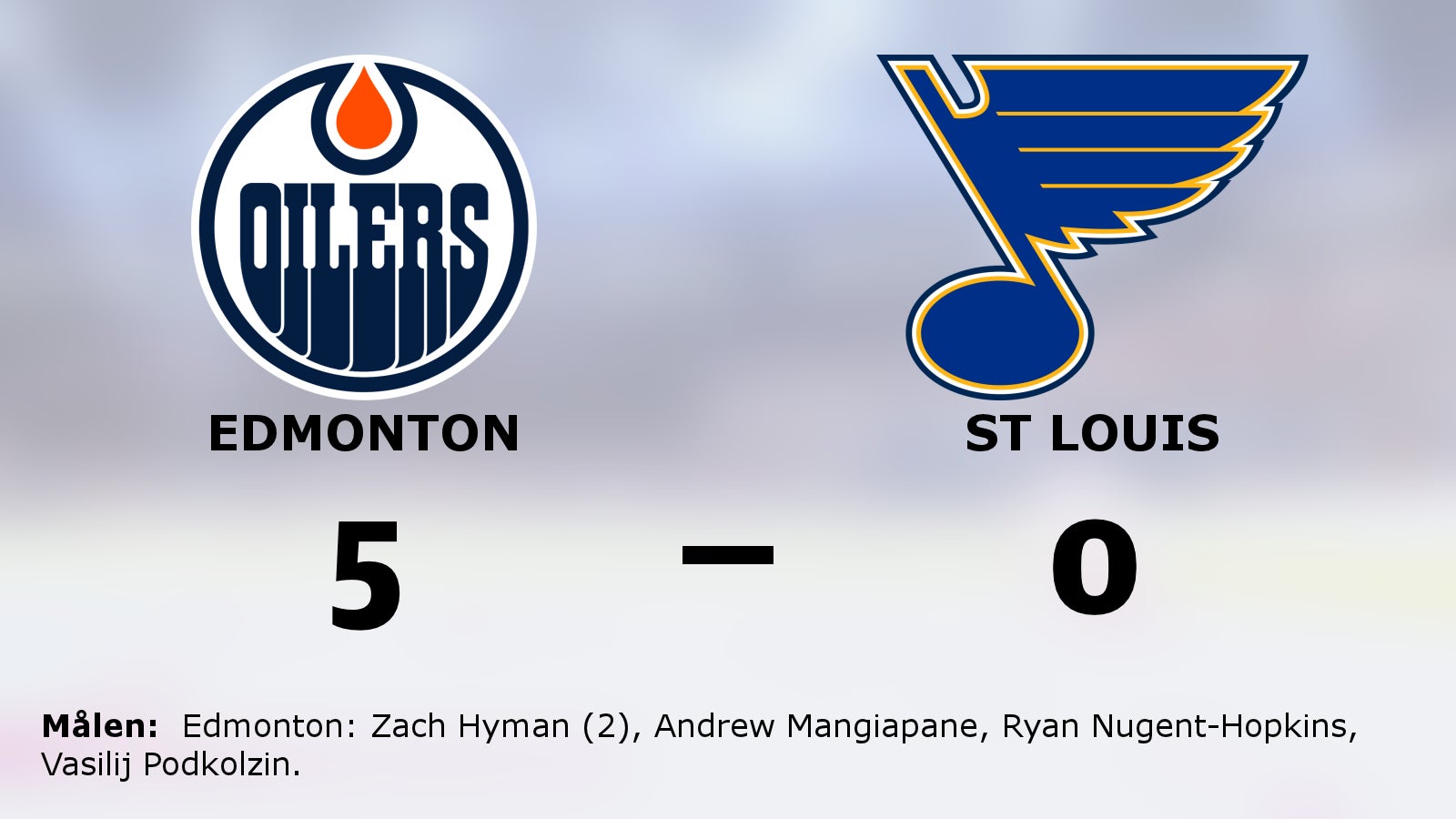 Edmonton nollade St Louis – segrade med 5–0