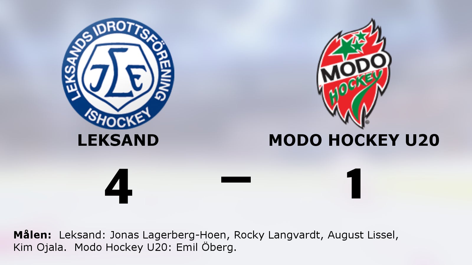 4–1-seger för Leksand – besegrade Modo Hockey U20