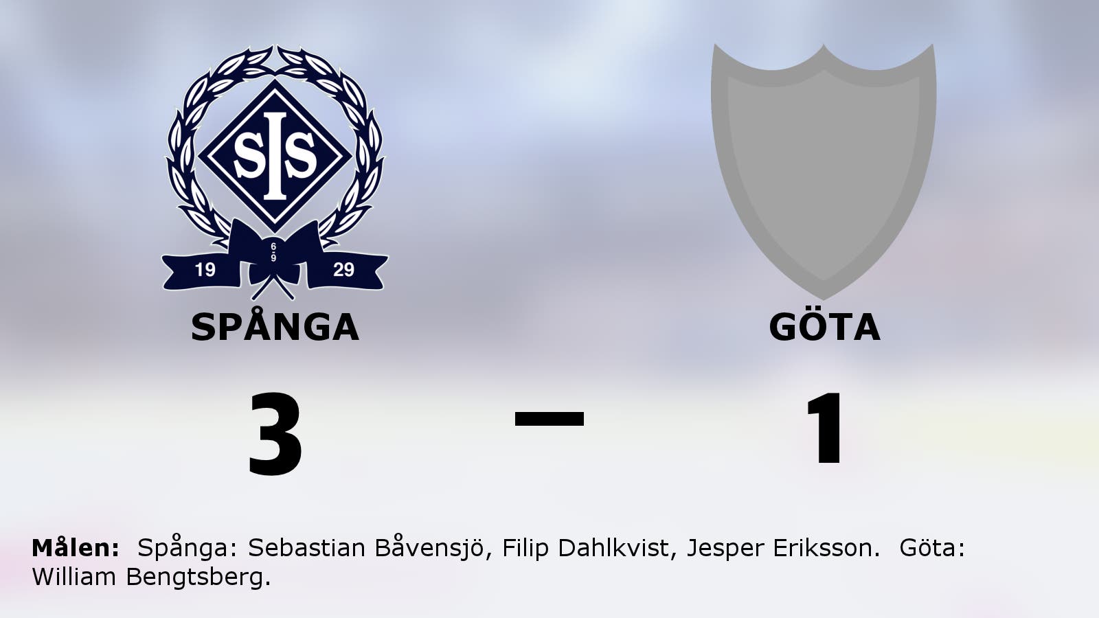 Seger för Spånga hemma mot Göta