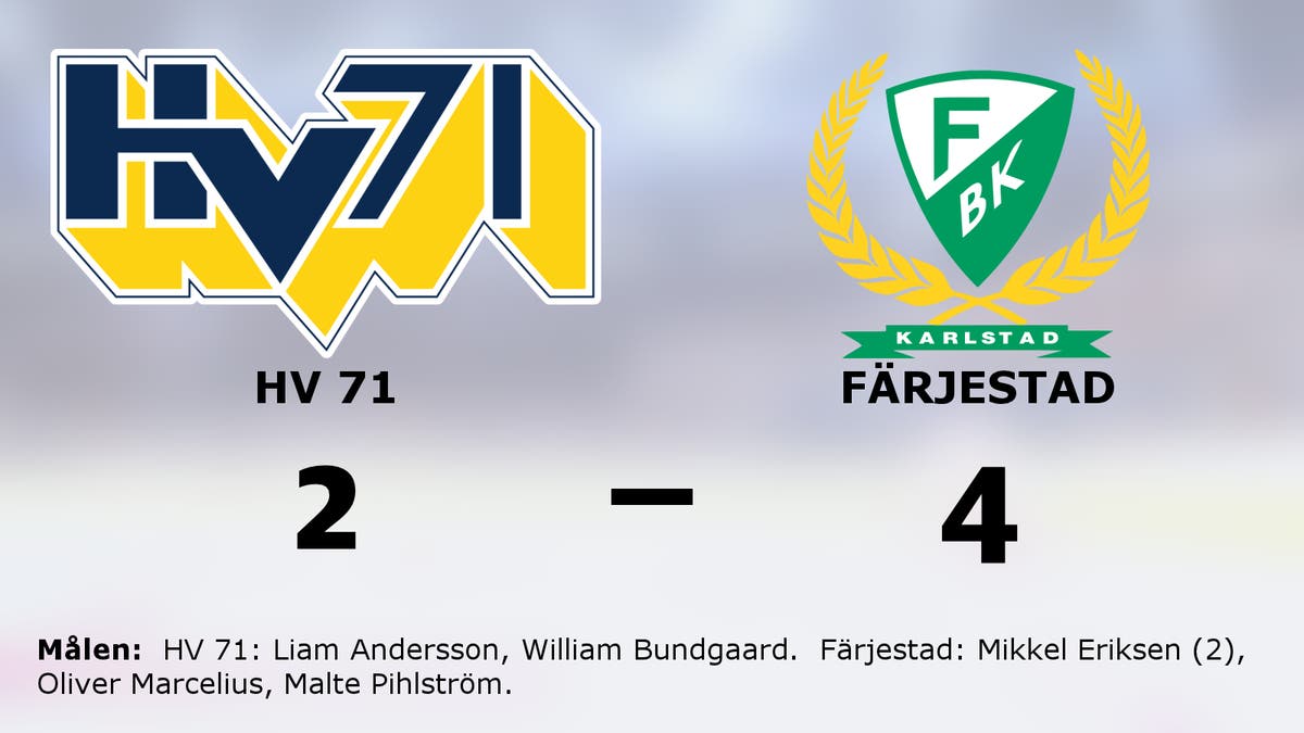 Ryck i sista perioden avgjorde för Färjestad borta mot HV 71