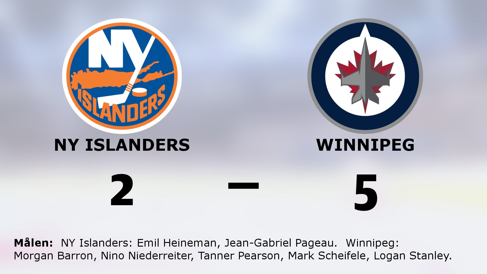 Winnipeg vann på bortaplan mot NY Islanders