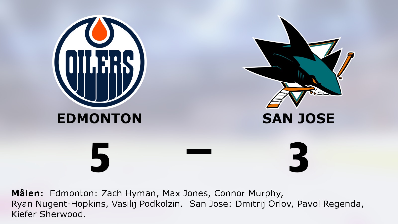 Ryck i sista perioden avgjorde för Edmonton hemma mot San Jose