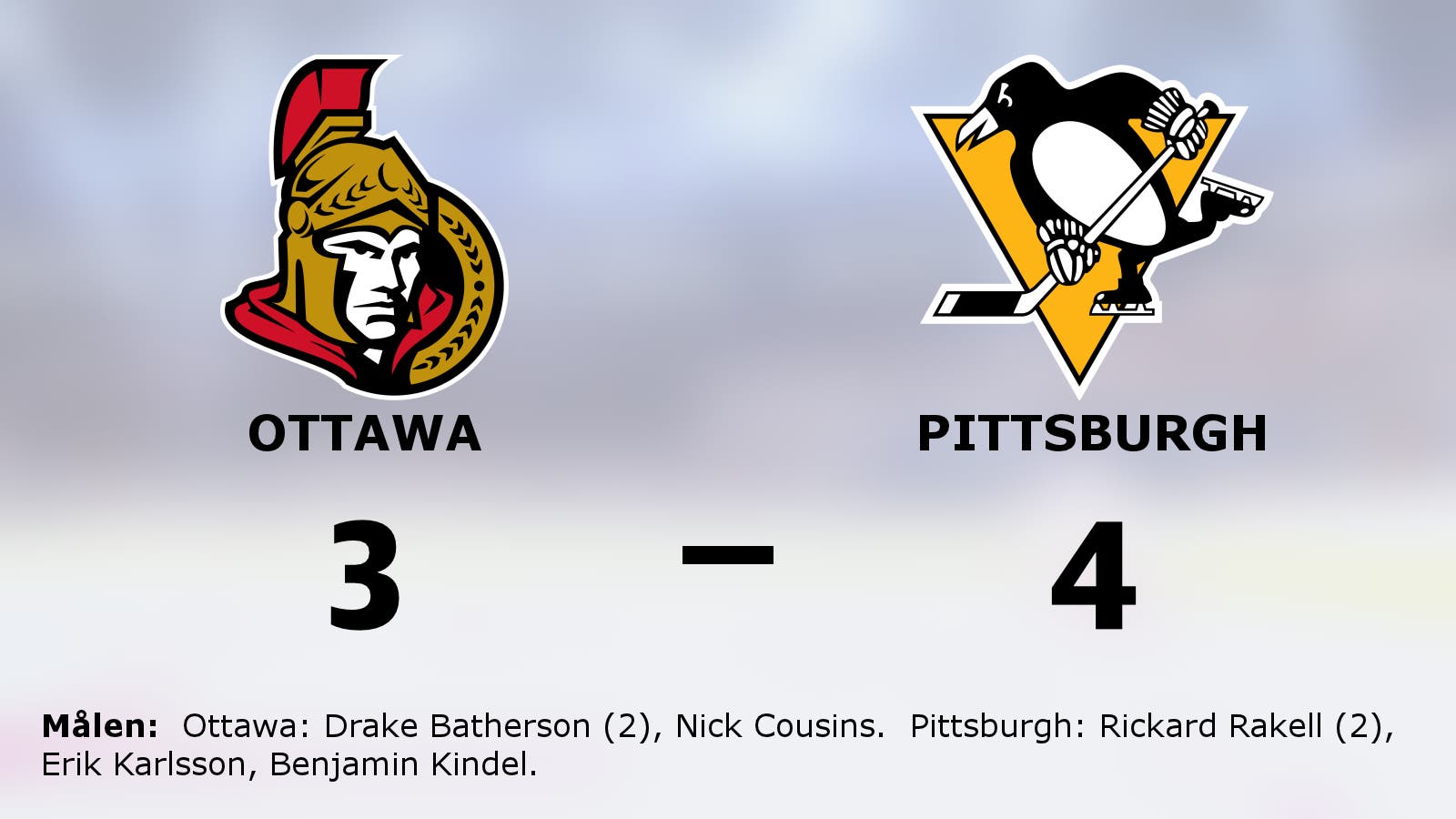 Straffar avgjorde – Pittsburgh vann mot Ottawa