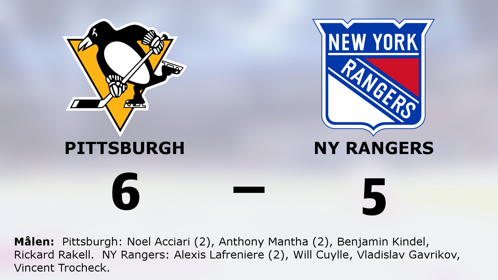 NY Rangers vann stort senast – nu tog Pittsburgh revansch
