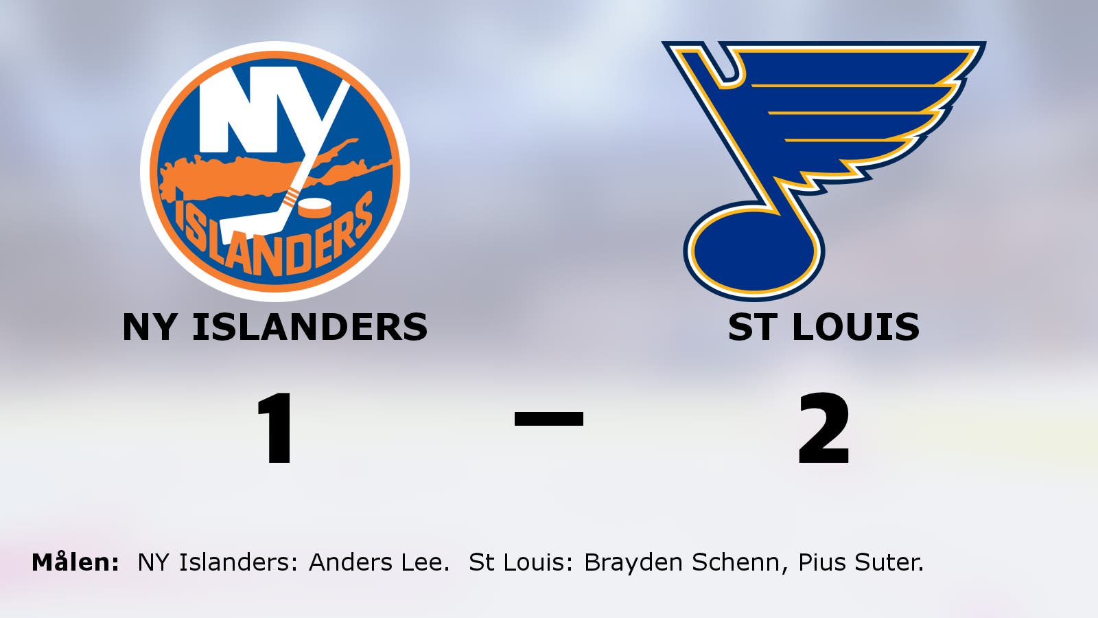 Efterlängtad seger för St Louis – bröt förlustsviten mot NY Islanders