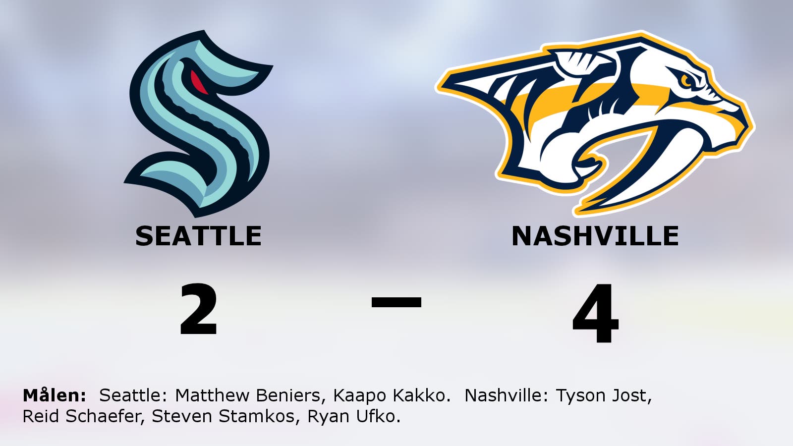 Seger för Nashville efter vändning mot Seattle