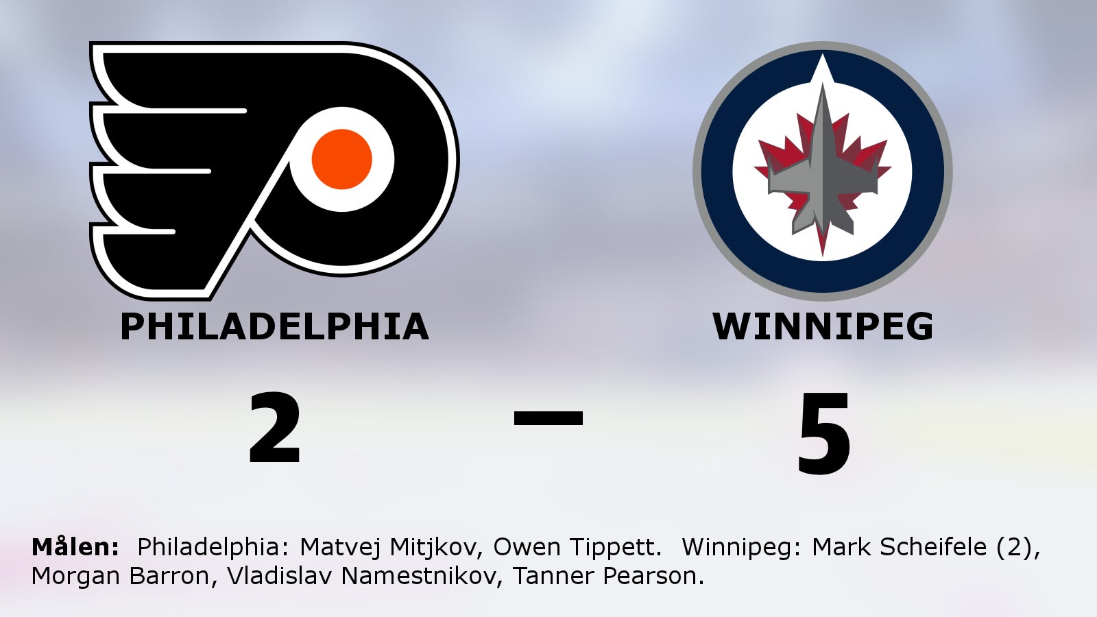 Mark Scheifele matchvinnare när Winnipeg besegrade Philadelphia