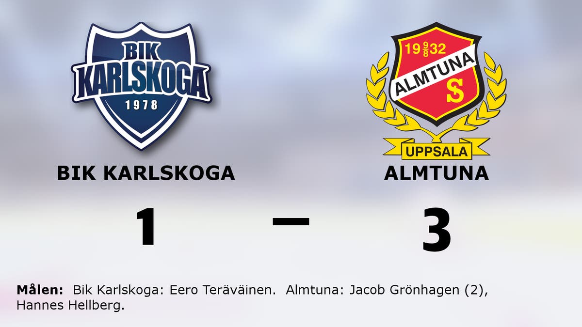 Jacob Grönhagen gjorde två mål när Almtuna vann mot Bik Karlskoga