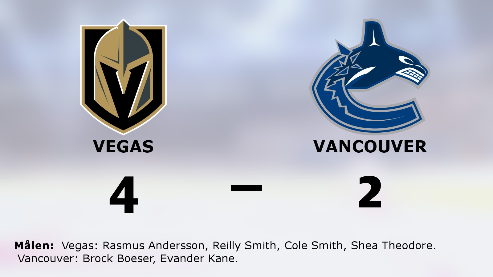 Vegas fortsätter vinna mot favoritmotståndet