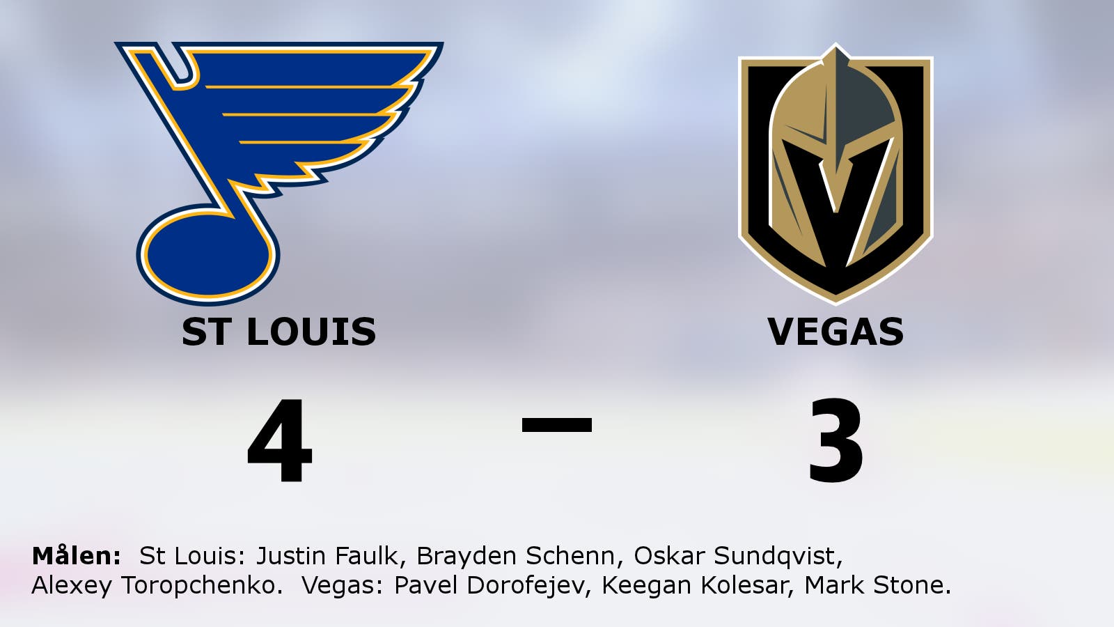 Uddamålsseger för St Louis som besegrade Vegas