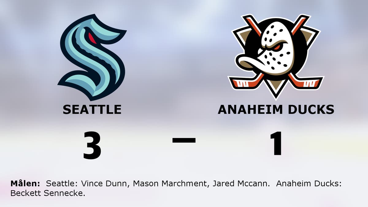 3–1-seger för Seattle mot Anaheim Ducks