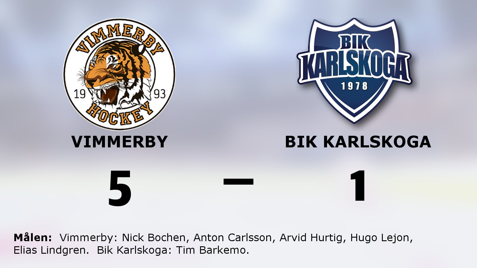 Vimmerby avgjorde tät match mot Bik Karlskoga i tredje perioden