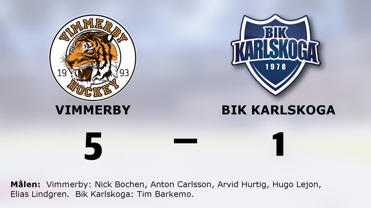 Vimmerby avgjorde tät match mot Bik Karlskoga i tredje perioden