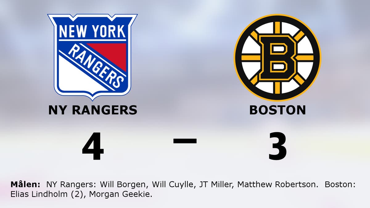 NY Rangers vann i förlängningen mot Boston