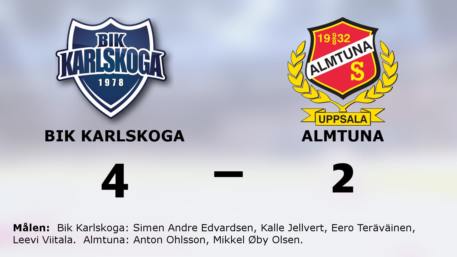 Tre poäng till Bik Karlskoga efter snabba mål mot Almtuna