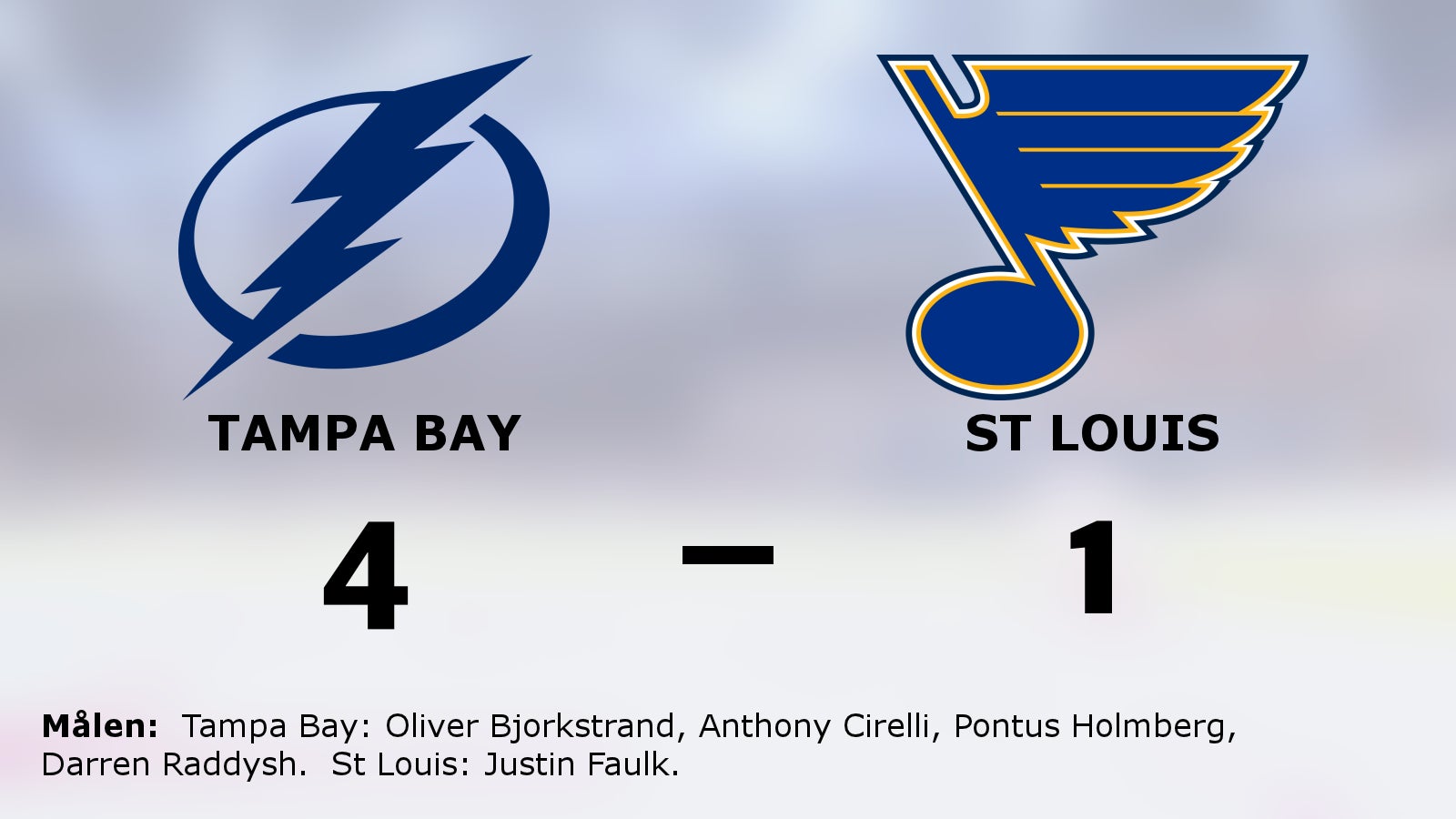 Tampa Bay segrade mot St Louis i NHL