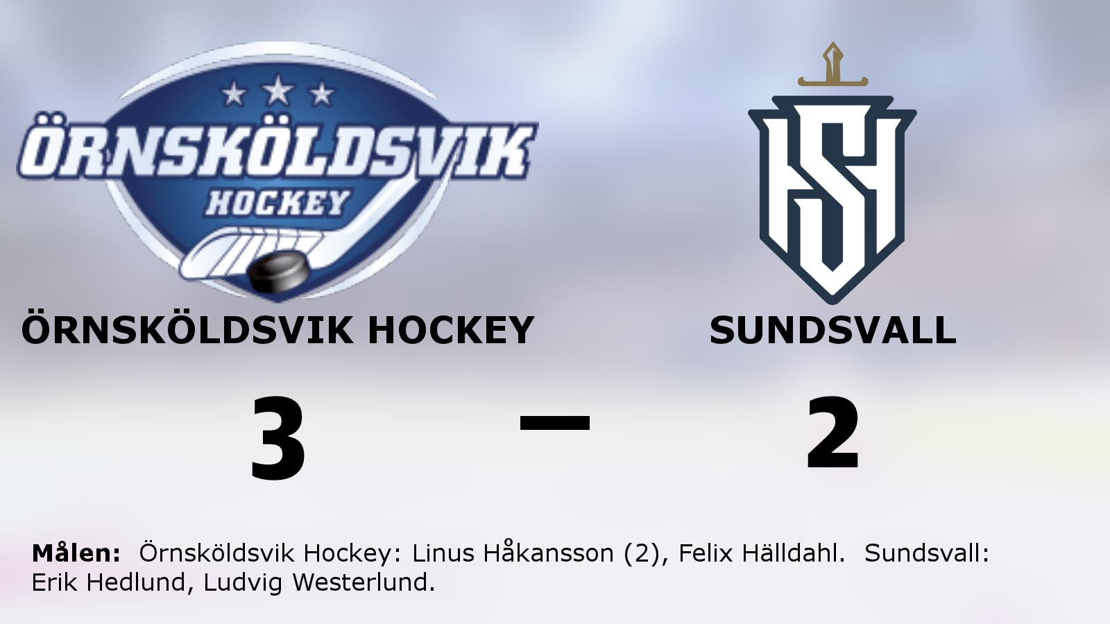 Örnsköldsvik Hockey vann mot Sundsvall efter sent avgörande