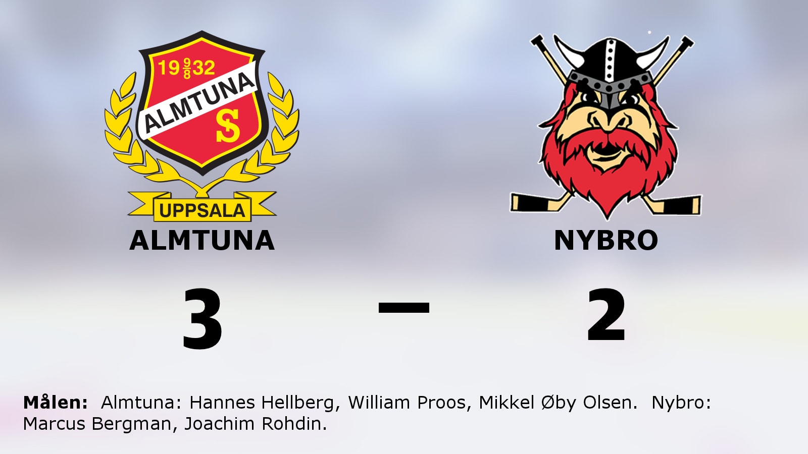 Almtuna avgjorde tät match mot Nybro i tredje perioden