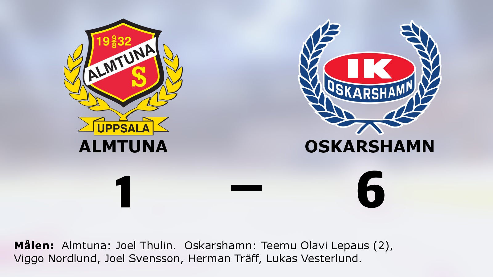 Almtuna en lätt match för Oskarshamn