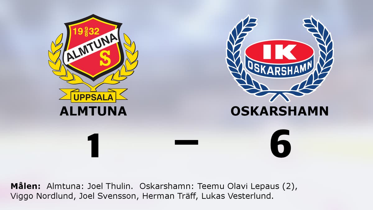 Almtuna en lätt match för Oskarshamn