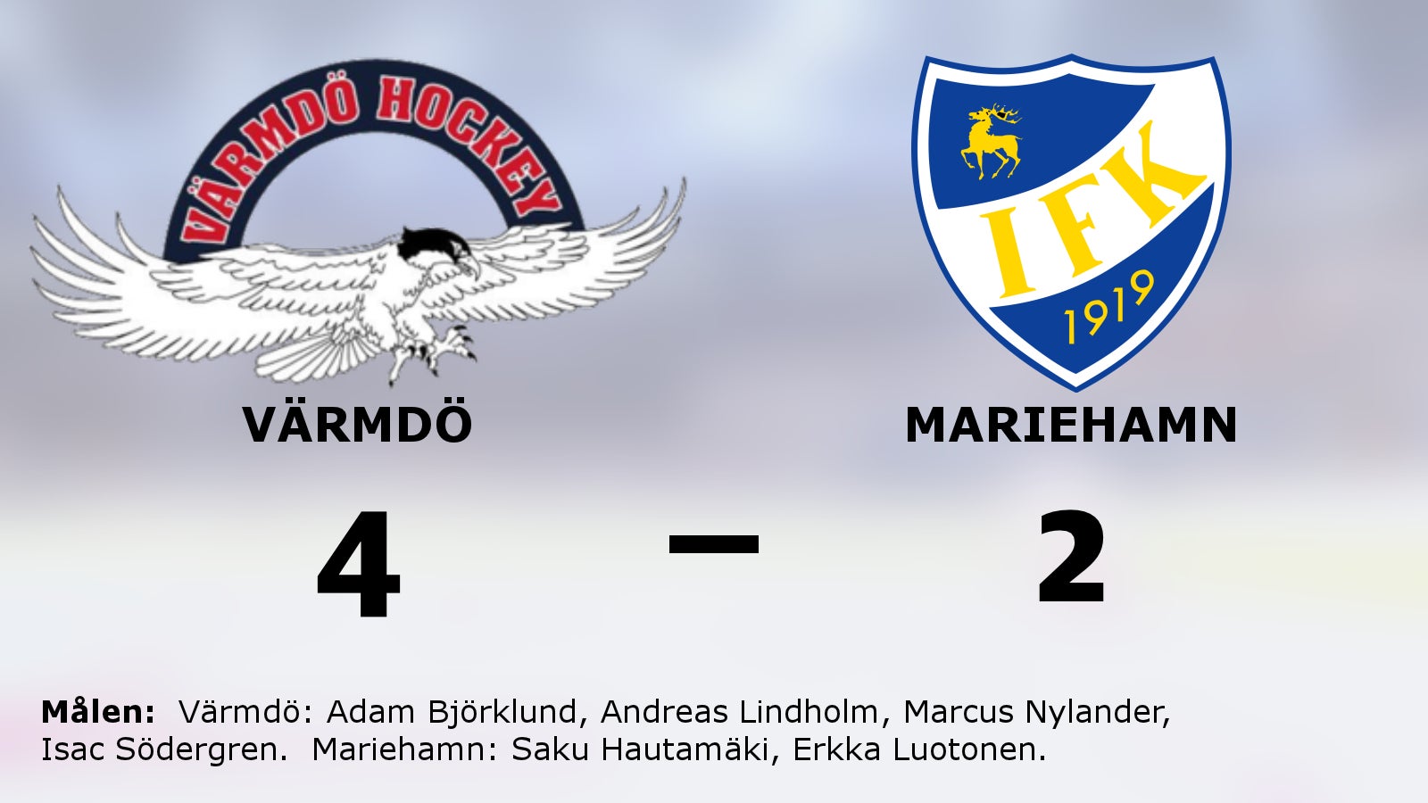 Värmdö vann med 4–2 mot Mariehamn