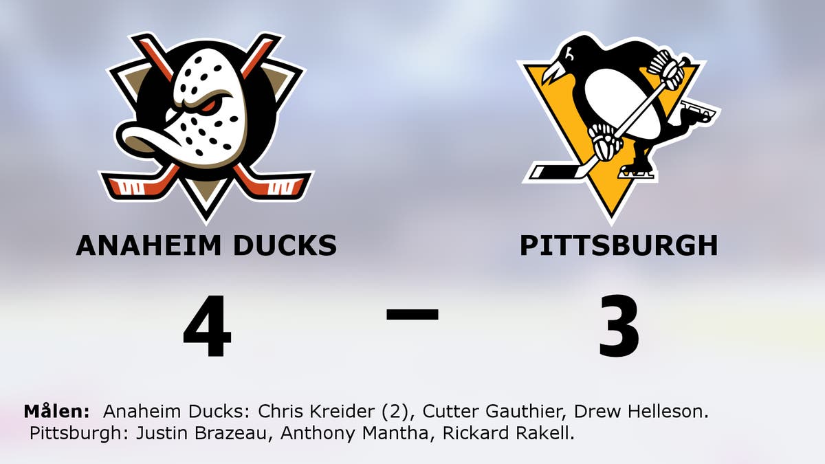 Anaheim Ducks avgjorde tät match mot Pittsburgh i tredje perioden