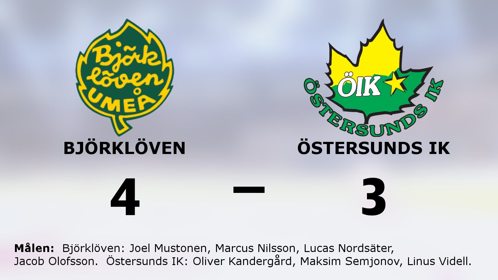 Björklöven vann efter sent avgörande mot Östersunds IK