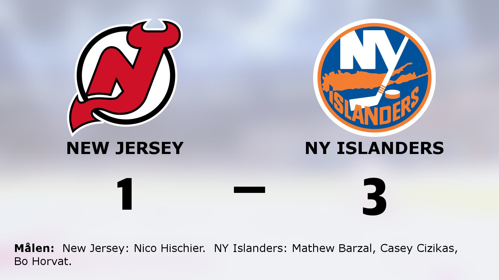 NY Islanders förlänger segersviten mot New Jersey