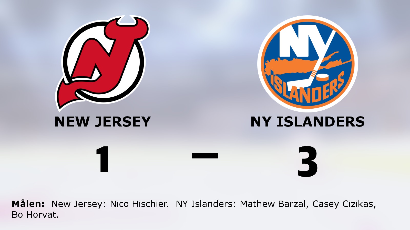 NY Islanders förlänger segersviten mot New Jersey