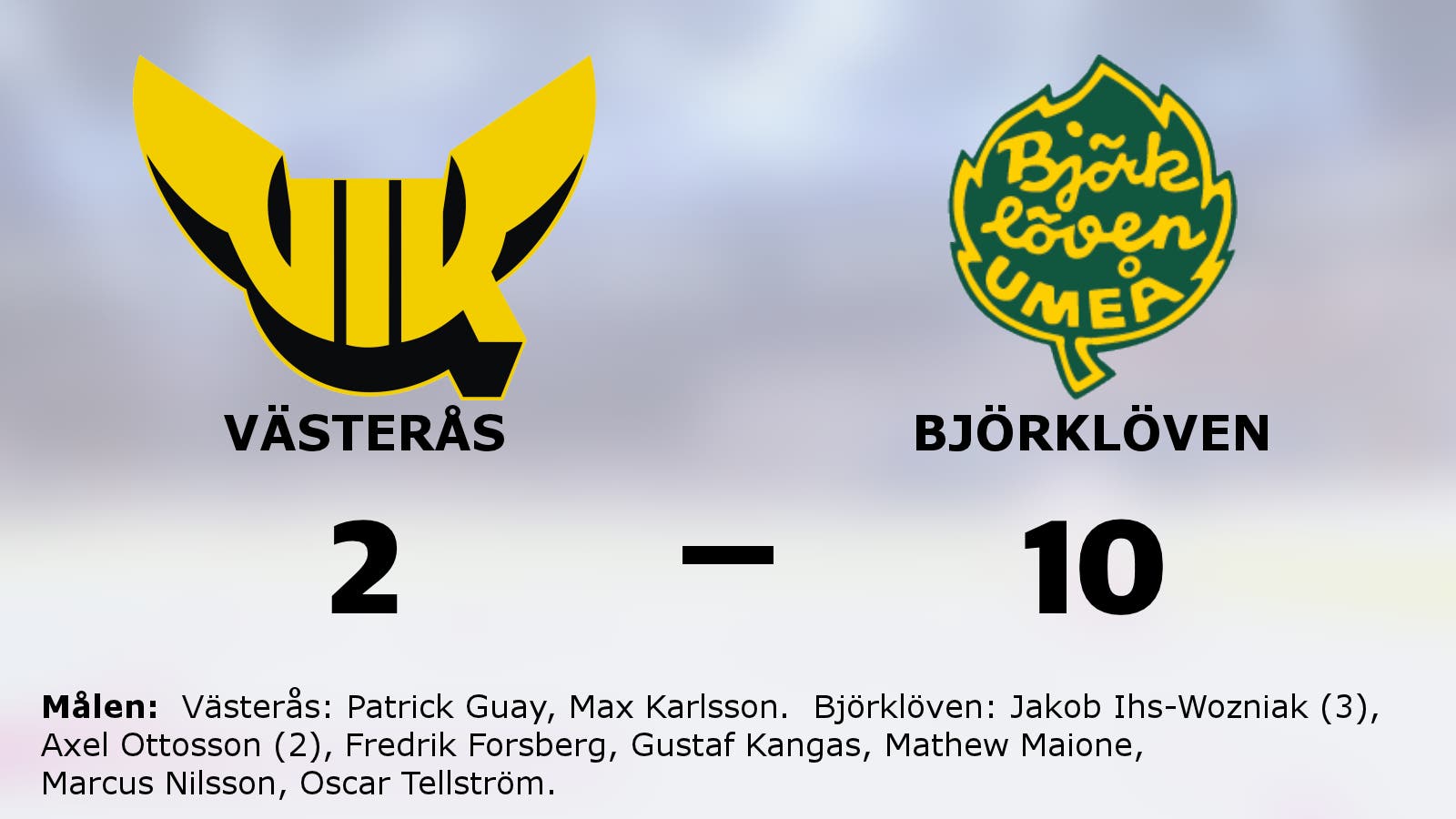 Björklövens fina svit mot Västerås fortsätter
