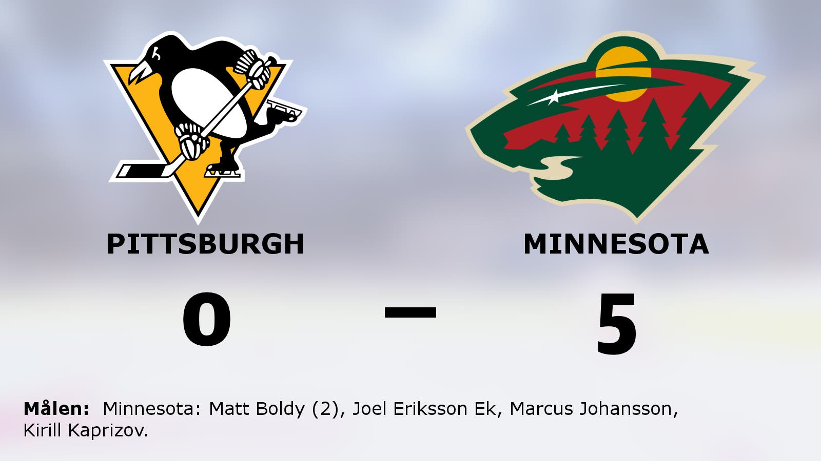 Minnesotas fina svit håller i sig efter 5–0 mot Pittsburgh