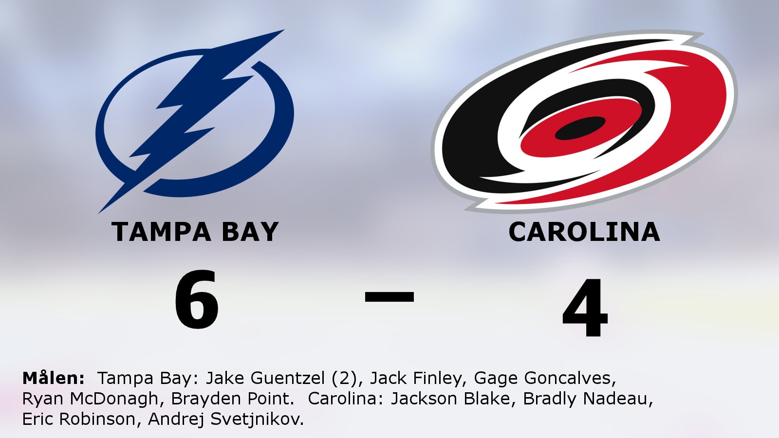 Tampa Bay vann efter avgörande i tredje perioden mot gästande Carolina
