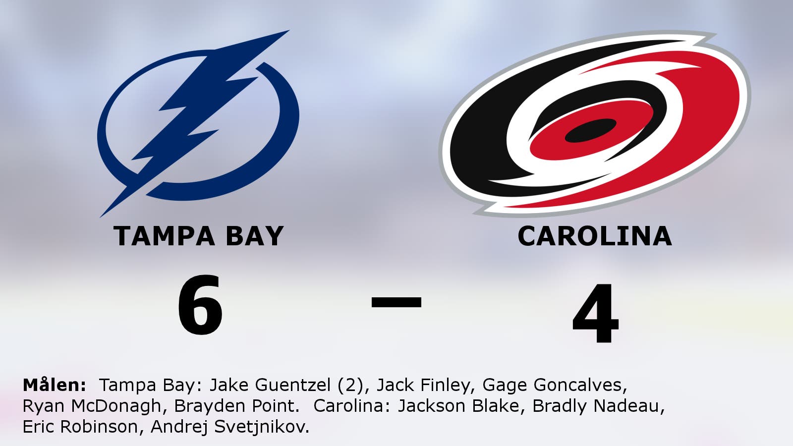 Tampa Bay vann efter avgörande i tredje perioden mot gästande Carolina