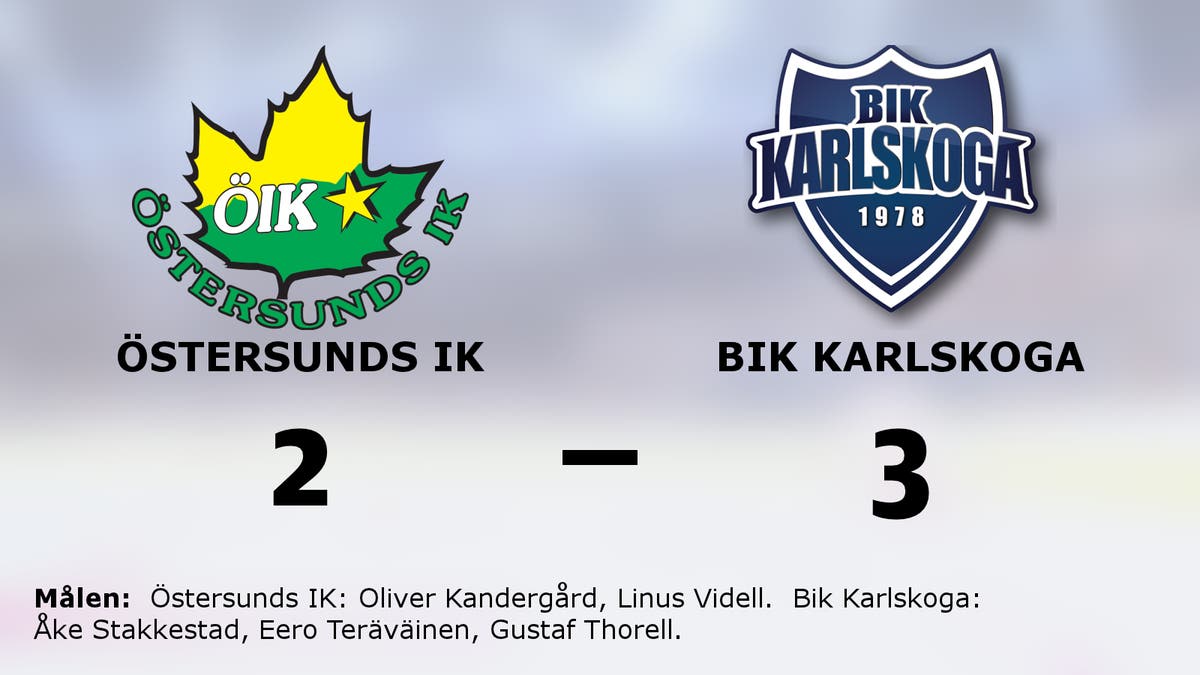 Bik Karlskoga besegrade Östersunds IK med knapp marginal