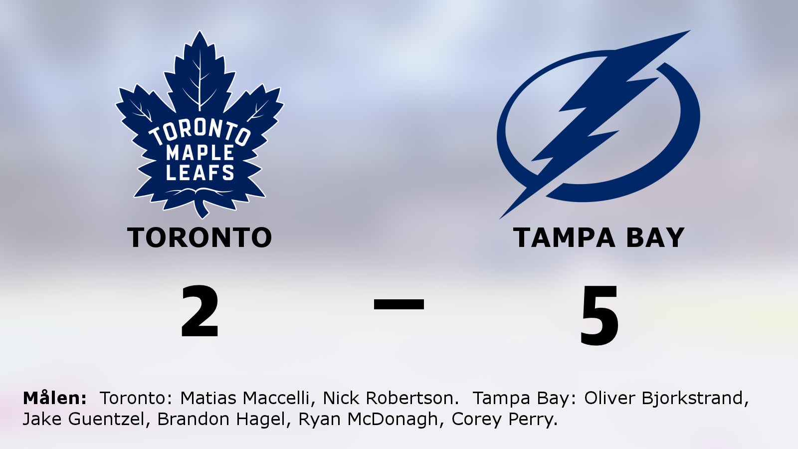 Tampa Bay bröt tuffa sviten – 5–2 mot Toronto