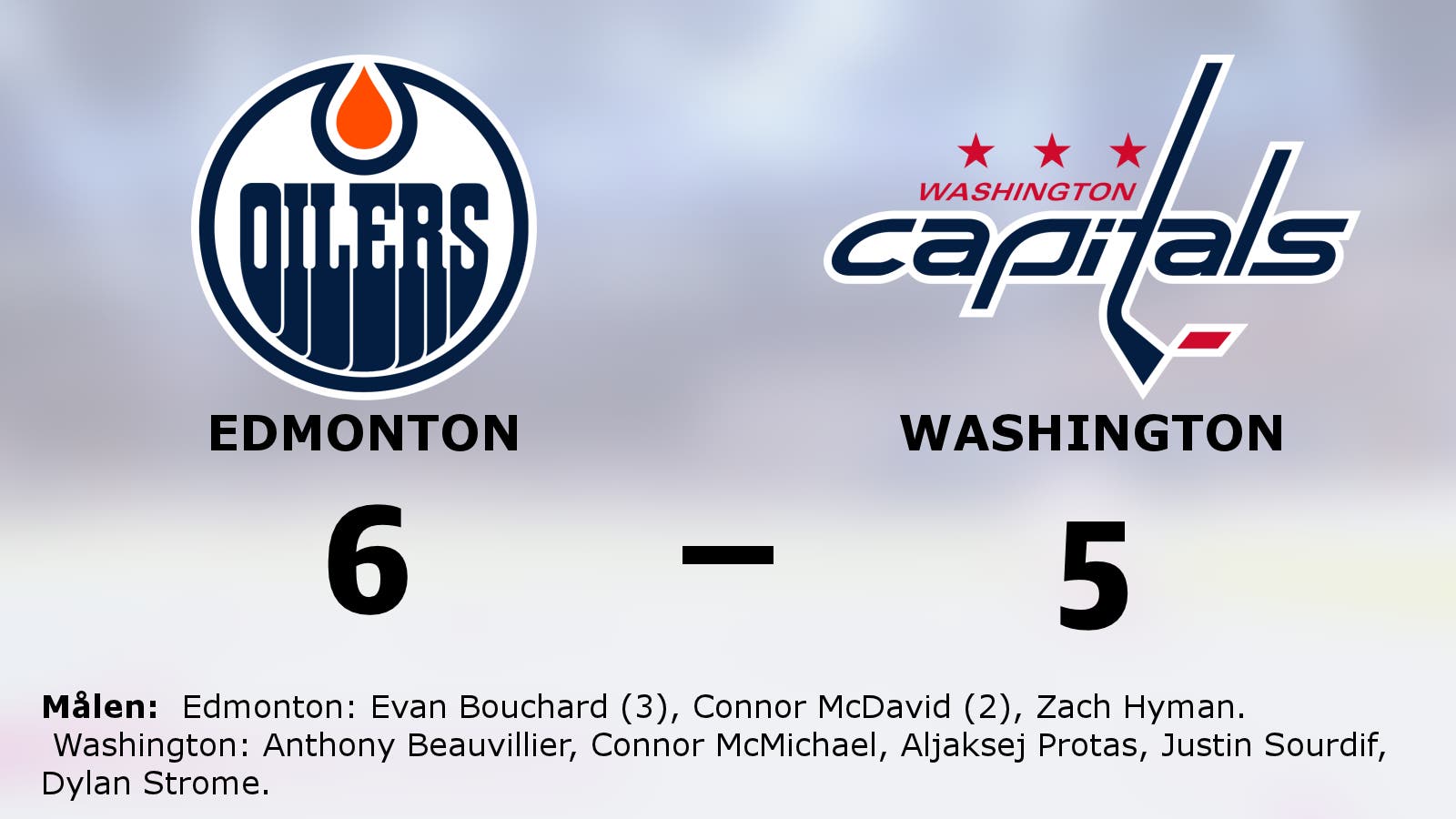 Evan Bouchard det stora utropstecknet när Edmonton slog Washington