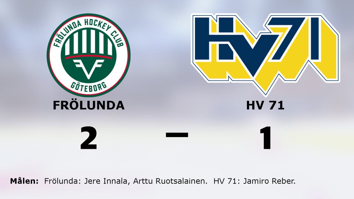 Frölunda fortsätter vinna – 2–1 mot HV 71