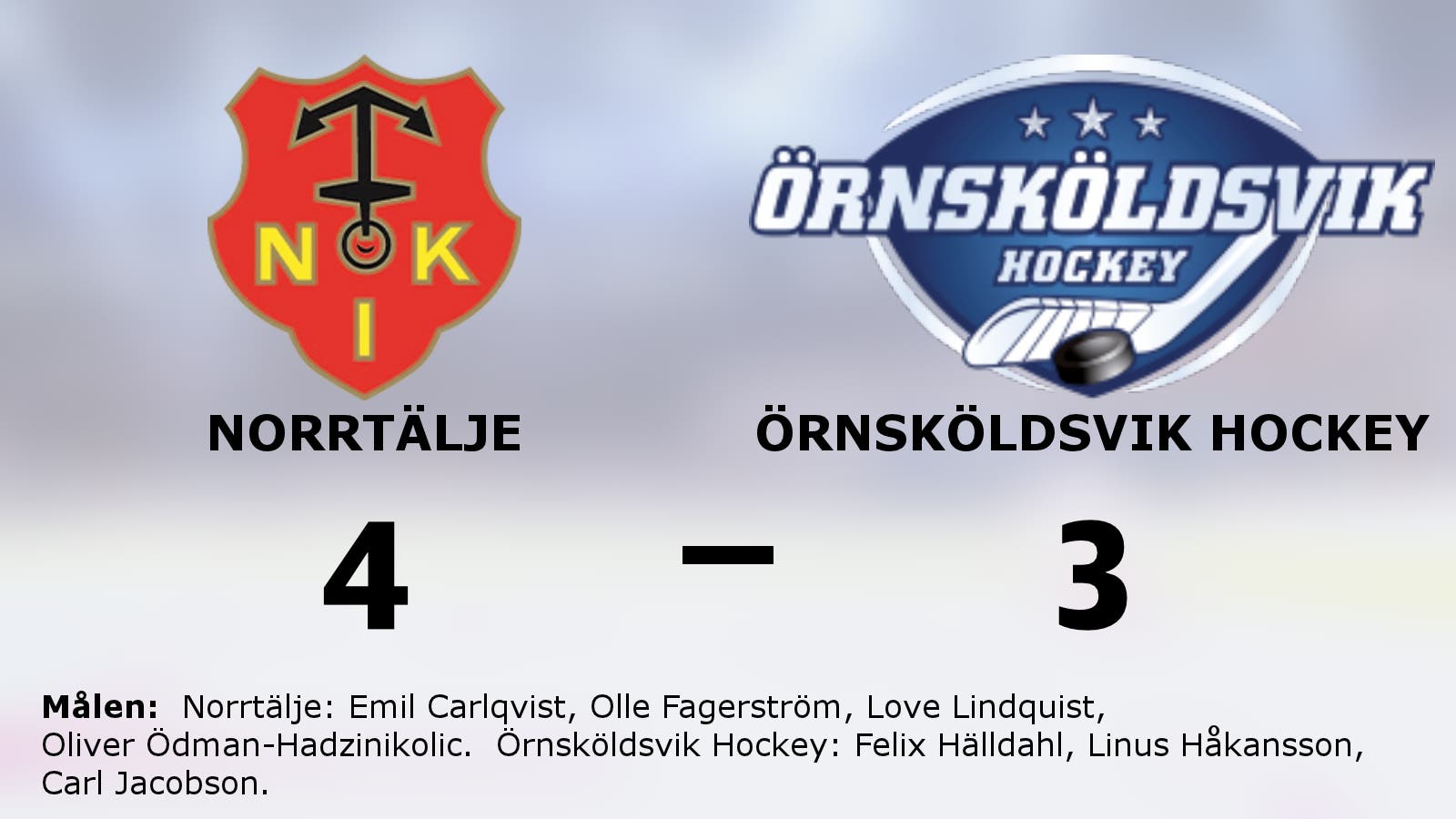 Seger i förlängningen för Norrtälje mot Örnsköldsvik Hockey