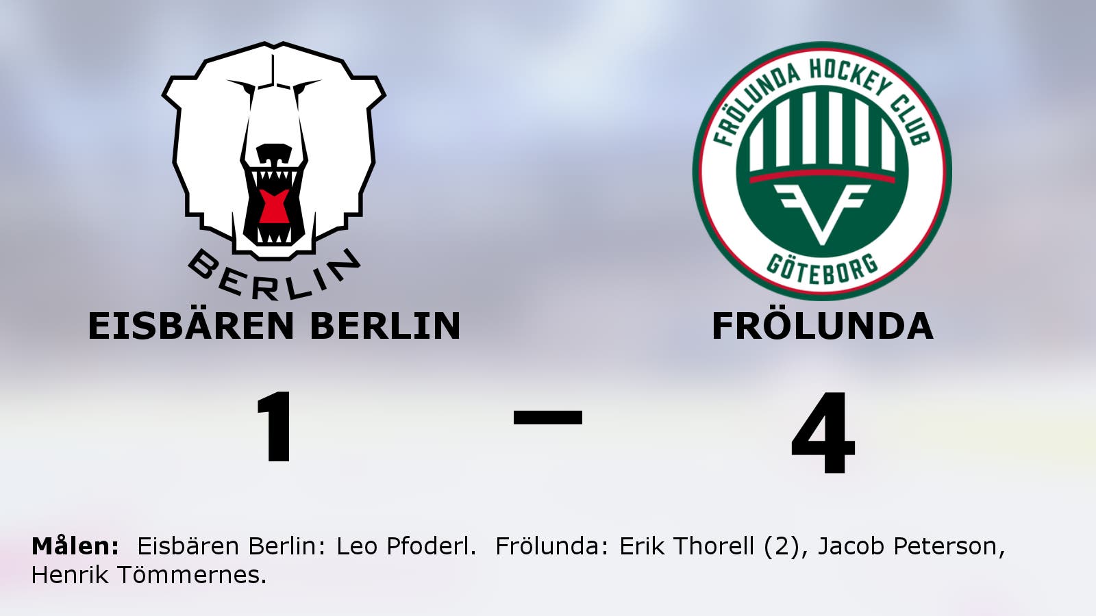 Frölunda vinnare mot Eisbären Berlin i CHL