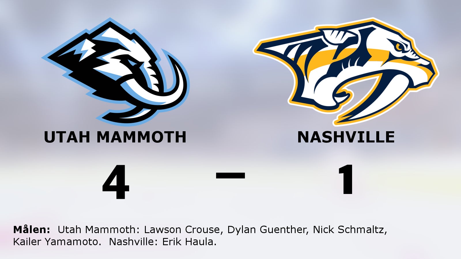 Formstarka Utah Mammoth vann mot Nashville