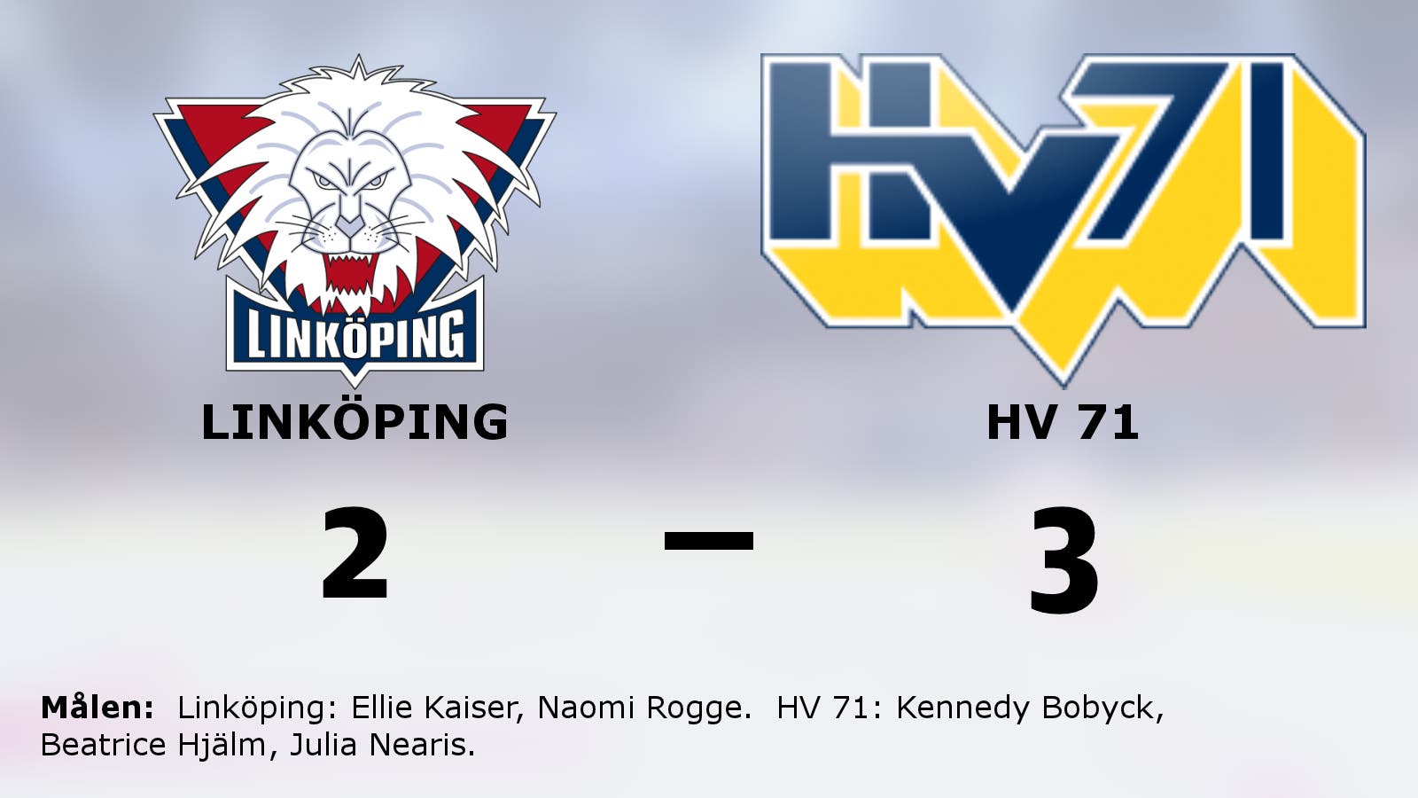 Beatrice Hjälm matchhjälte när HV 71 vann mot Linköping
