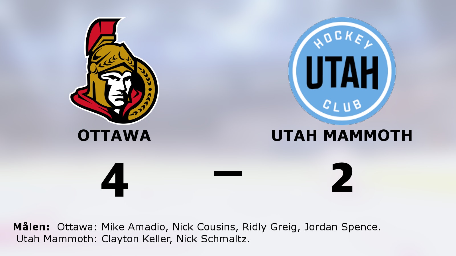 Ottawa vann mot Utah Mammoth